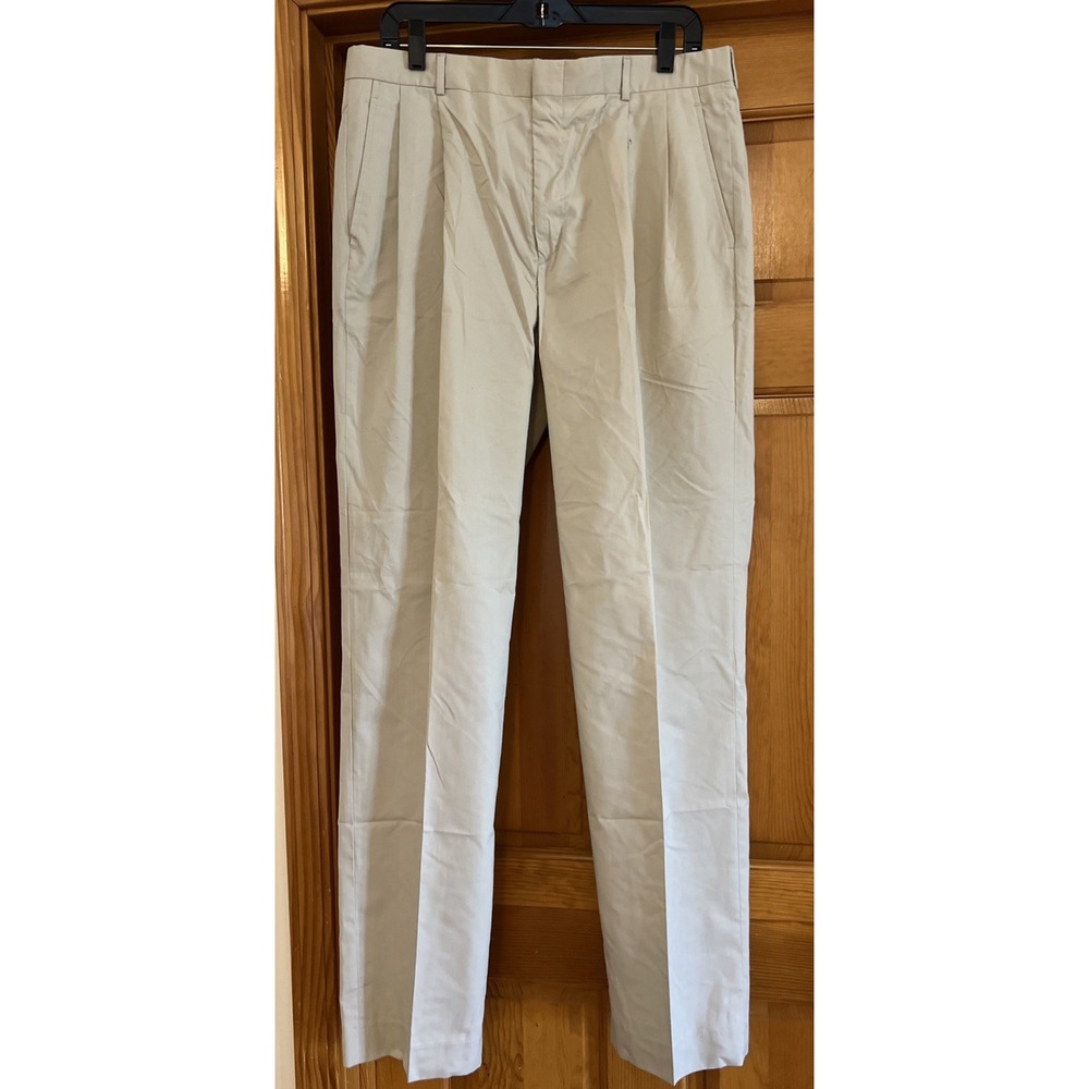 Woolrich Men's Pants Sz 36x34 Pleated Chino Beige